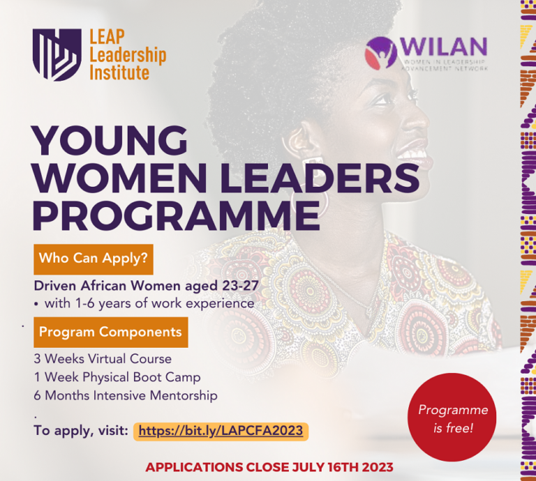 Leap Leadership Accelerator Programme For Young African Women